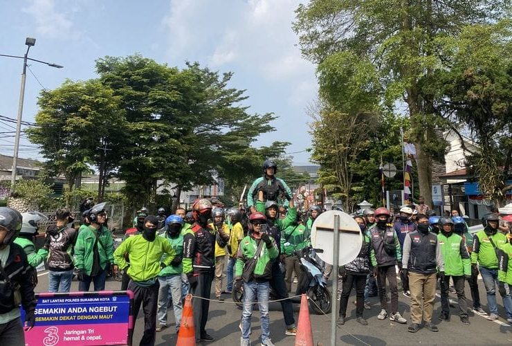 Komunitas Ojol suport unjuk rasa