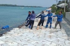 Tanggul Pengaman Pantai Pulau Untung Jawa ditinggikan