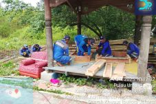 Tanggul Utama di Pulau Untung Jawa di pasangi Kubus Masif