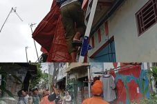 Tim Gabungan Kelurahan Kali Baru Lakukan Mitigasi Darurat Rumah Warga Dampak Angin Kencang