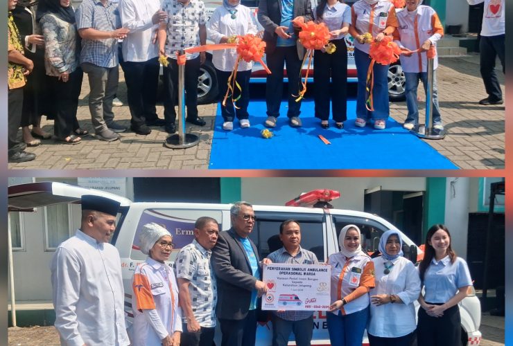 Wujud Nyata Kepedulian, Warga Jelupang Terima Bantuan Ambulans dan Sembako