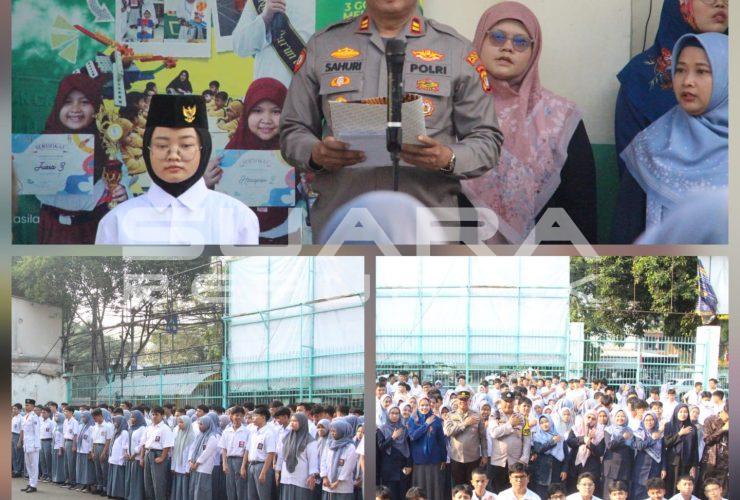 Wakapolsek Kemayoran Pimpin Upacara, Ajak Pelajar Jauhi Tawuran, Narkoba, dan Bullying