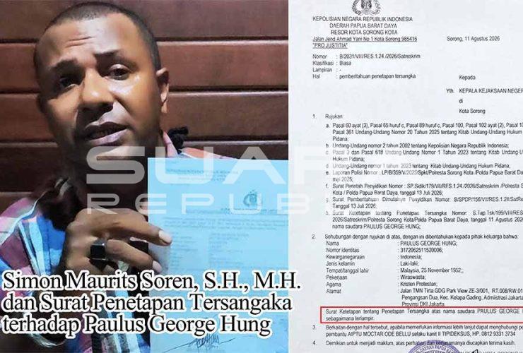 Tersangka Paulus George Hung Jerat Kasus Pemalsuan Surat dan Serobot Tanah Papua