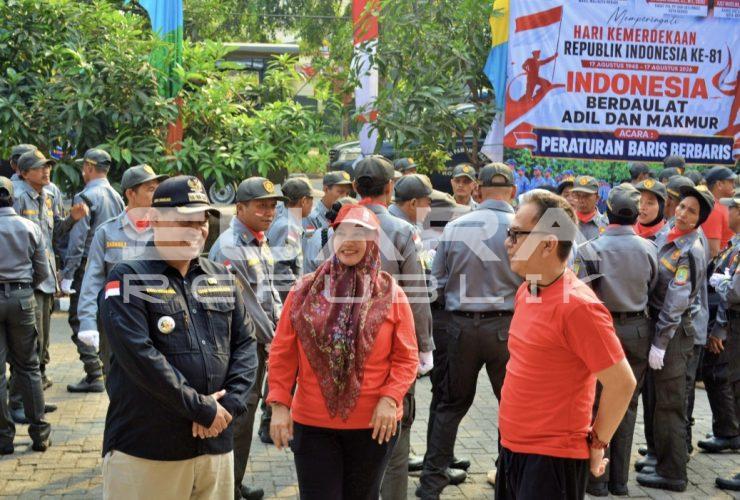 Semarak HUT RI ke-81, Satpol PP Kota Bekasi Gelar Lomba PBB Satlinmas se-Kecamatan
