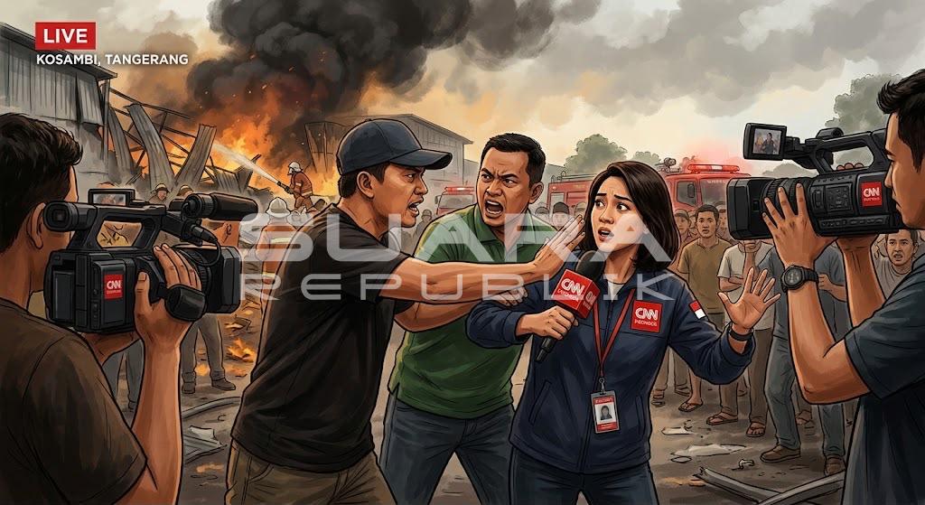 Intimidasi Reporter CNN Indonesia Saat Live, Oknum Keamanan Kawasan Terancam UU Pers