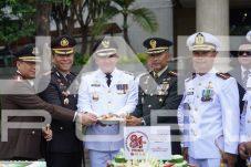 Upacara HUT ke-81 TNI di Jakarta Utara, Dandim 0502/JU Bacakan Amanat Panglima TNI Dihadapan Forkopimko Plu