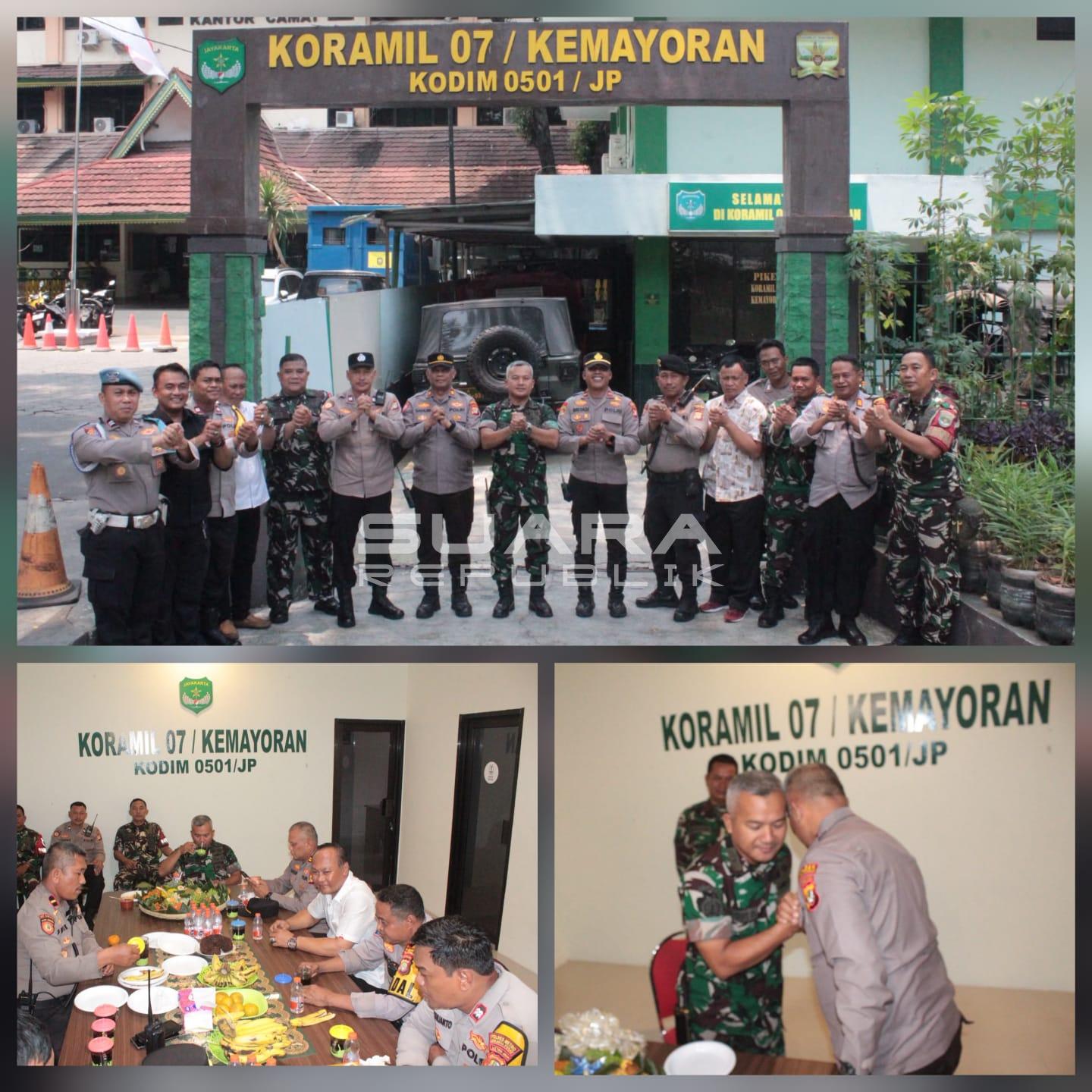 Hangat dan Penuh Kekeluargaan, Polsek Kemayoran Rayakan HUT ke-81 TNI Bersama Koramil 07