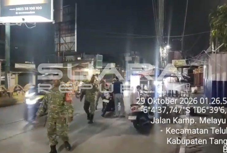 Patroli Maung Koramil 01/Teluknaga Sisir Sejumlah Titik untuk Jaga Kondusivitas Wilayah