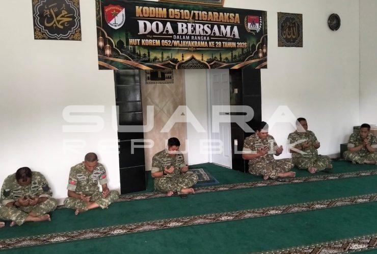 Kodim 0510/Tigaraksa Gelar Doa Bersama dalam Rangka HUT ke-28 Korem 052/Wijayakrama