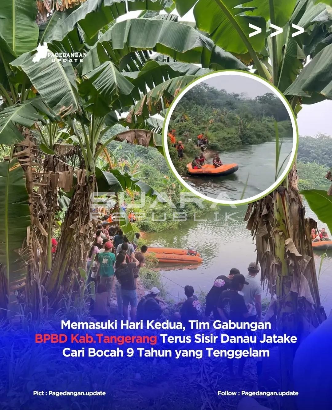 Bocah 9 Tahun Tenggelam di Danau Jatake Pagedangan, Pencarian Masuk Hari Kedua