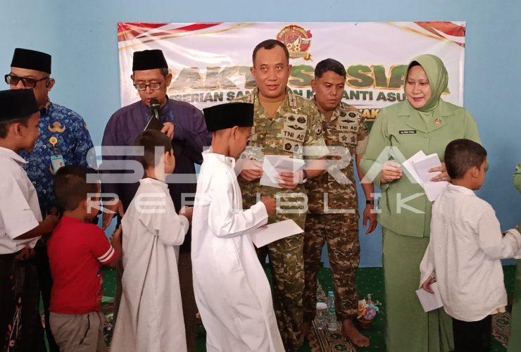 Wujud Kemanunggalan TNI, Korem 052/Wkr Gelar Bakti Sosial di Panti Yatim dan Dhuafa Bahrul Ulum